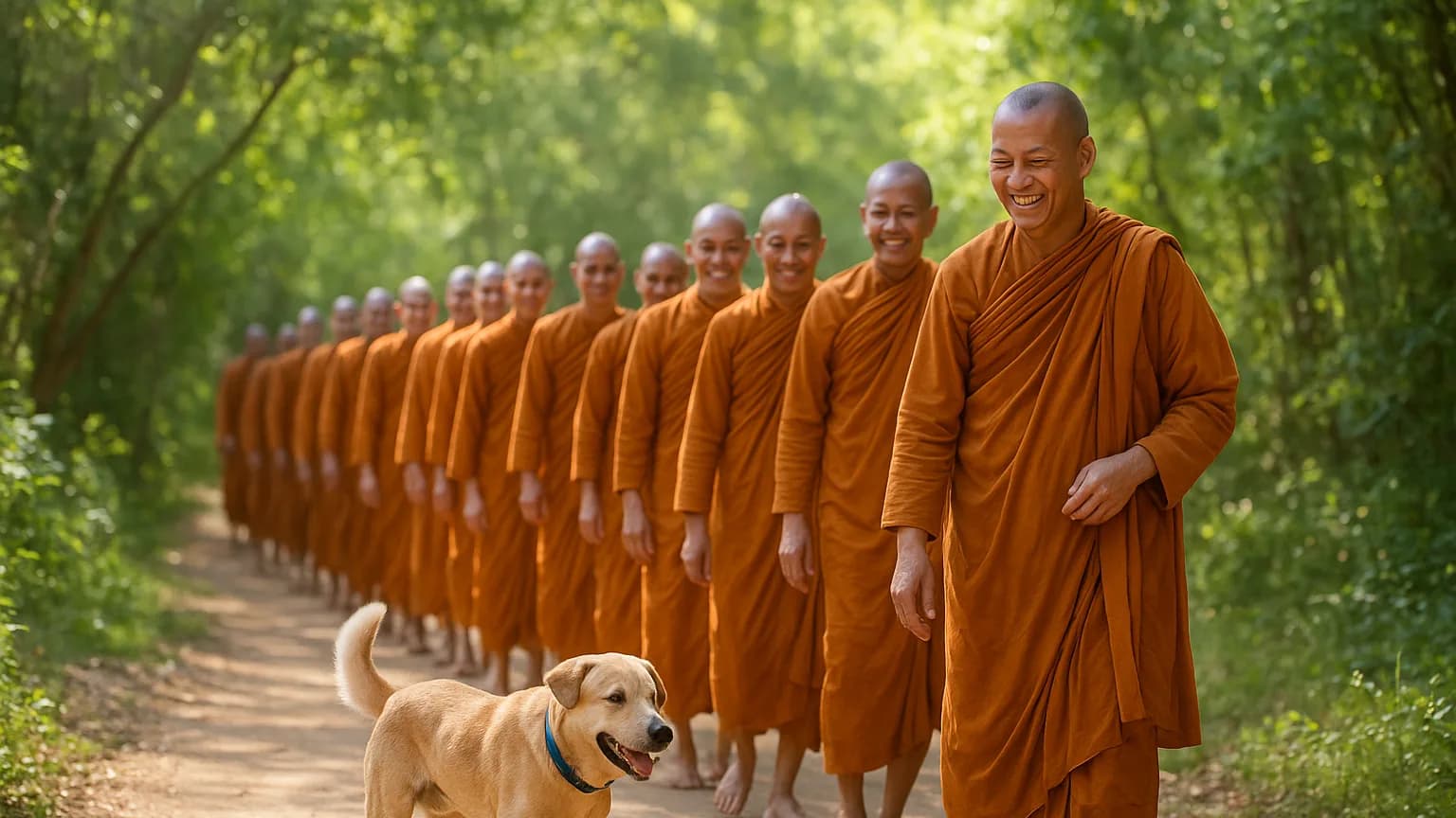 Paws & Peace: Meet Aloka, the Dog Leading Monks on a 2,300-Mile Journey!