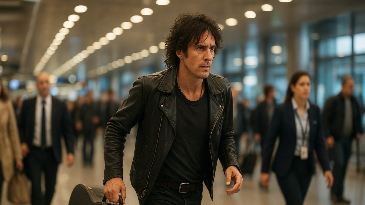 Rock Star on the Run: Who Was Hurrying Through the Airport?