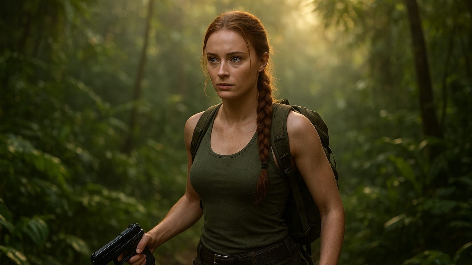 Sophie Turner Takes the Helm as Lara Croft—First Look at the New Tomb Raider!