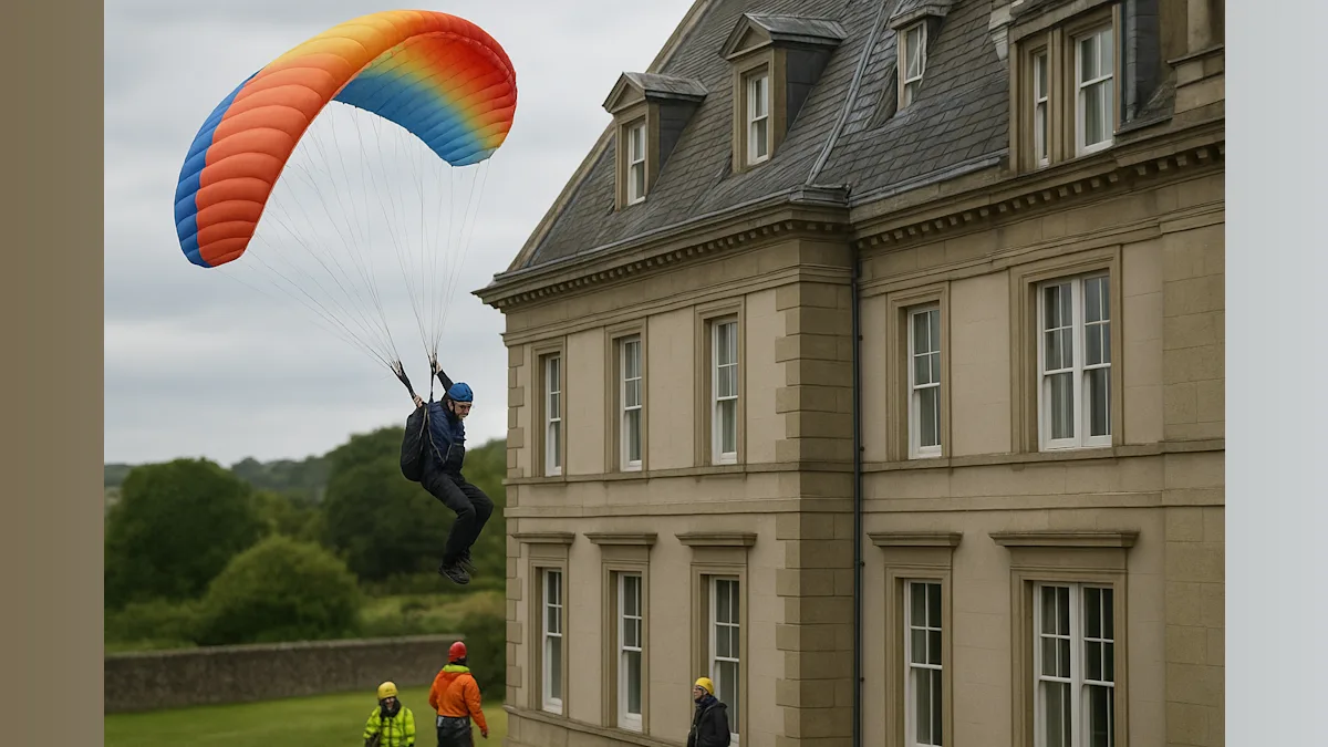 When Paragliding Goes Wrong: A Rooftop Landing You Won't Forget!