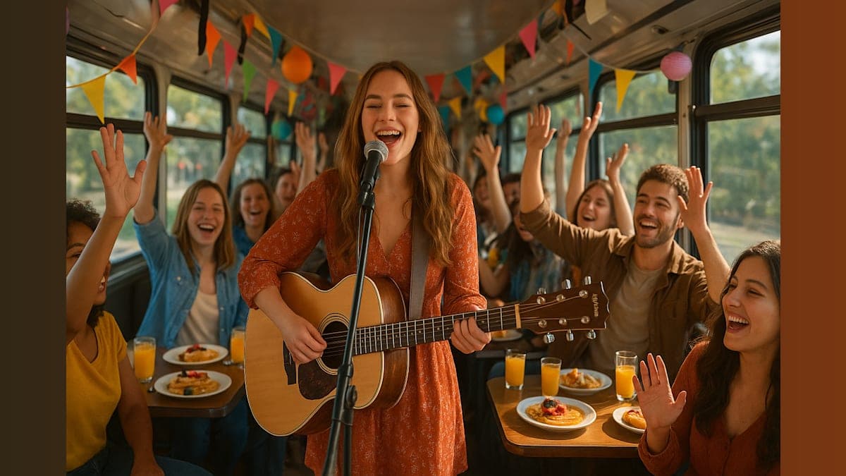 Brunching with a Beat: Candace Wakefield Turns a Tour Bus into a Concert Venue!
