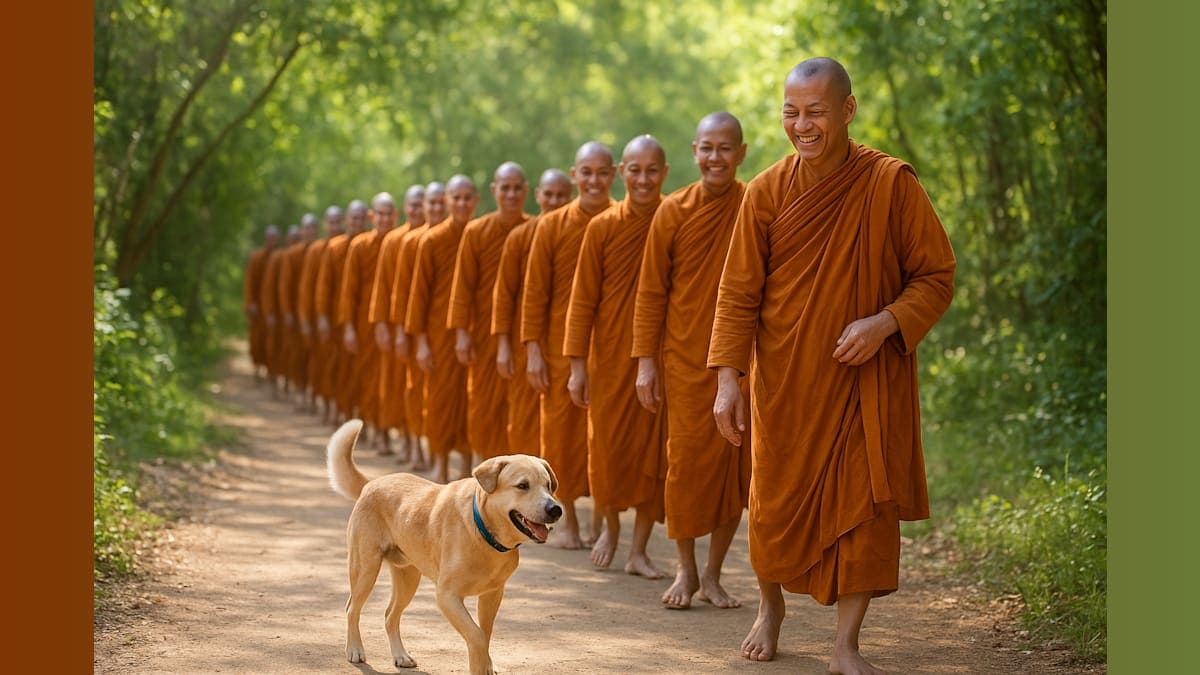 Paws & Peace: Meet Aloka, the Dog Leading Monks on a 2,300-Mile Journey!