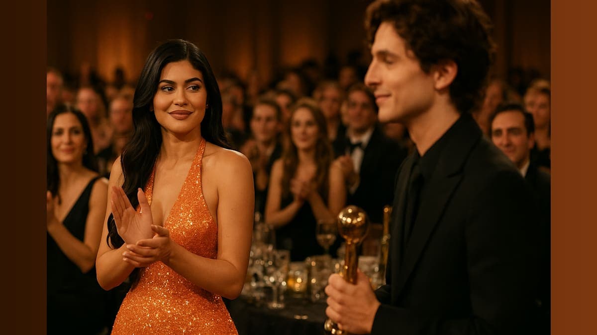From Orange Gowns to Heart Emojis: Timothée Chalamet and Kylie Jenner’s Gripping Night at the Palm Springs Awards