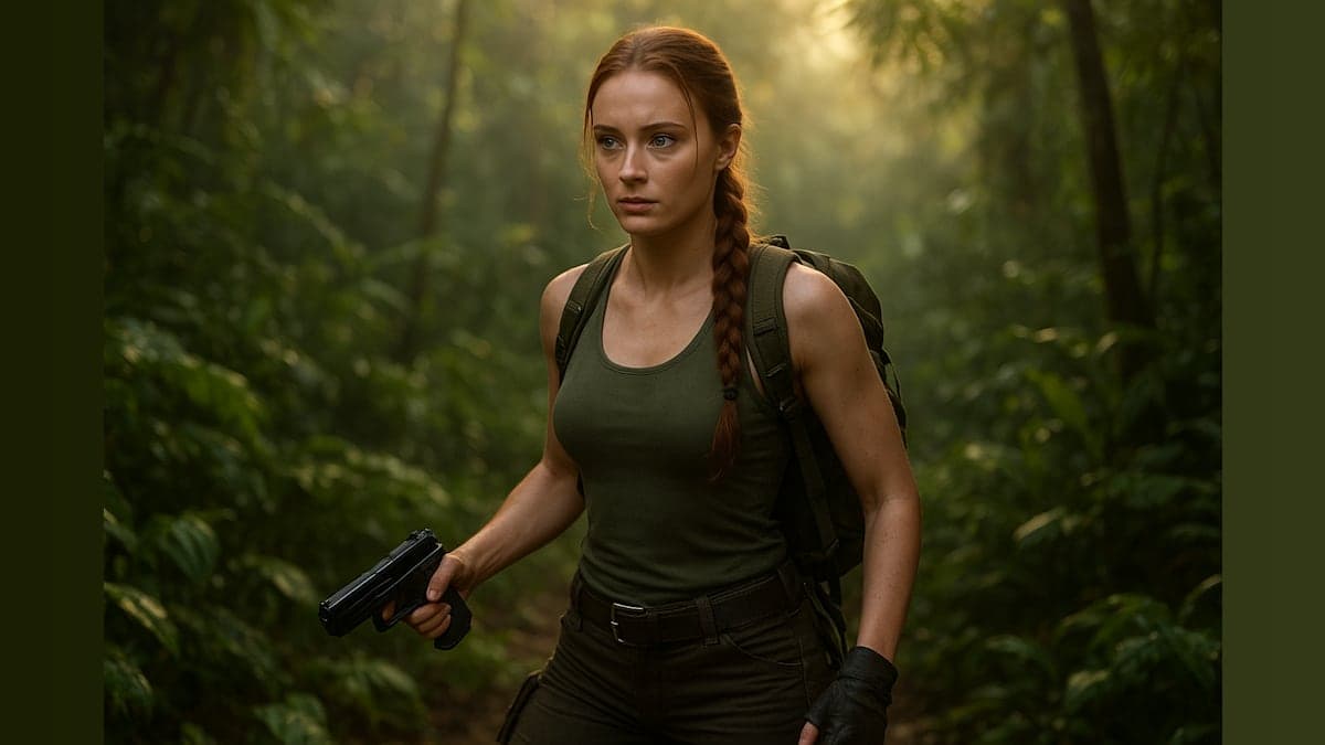Sophie Turner Takes the Helm as Lara Croft—First Look at the New Tomb Raider!