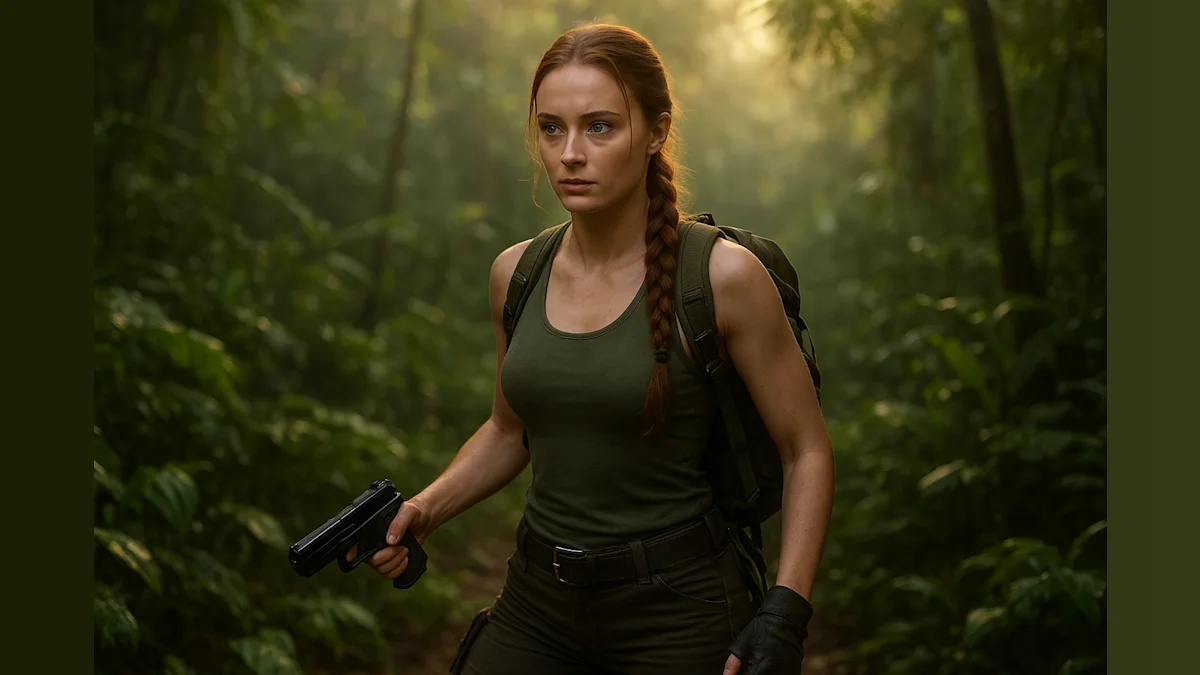 Sophie Turner Takes the Helm as Lara Croft—First Look at the New Tomb Raider!