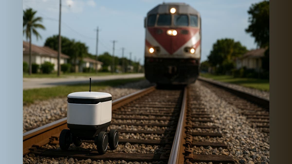 When Delivery Robots Face Trains: A High-Speed Showdown in Florida!