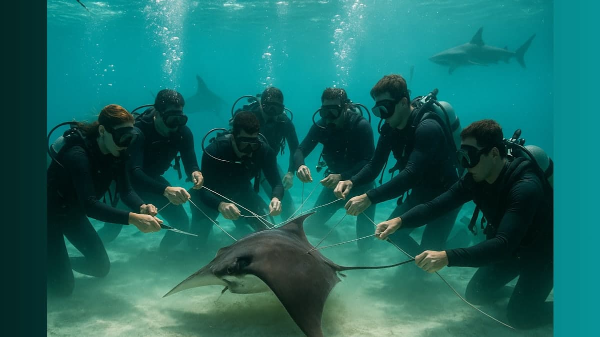 Caught in a Tangle: How a Mobula Ray Said "Thank You" After a Daring Rescue