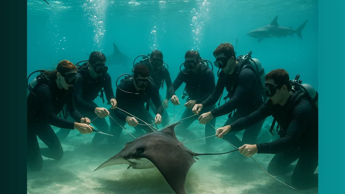 Caught in a Tangle: How a Mobula Ray Said "Thank You" After a Daring Rescue