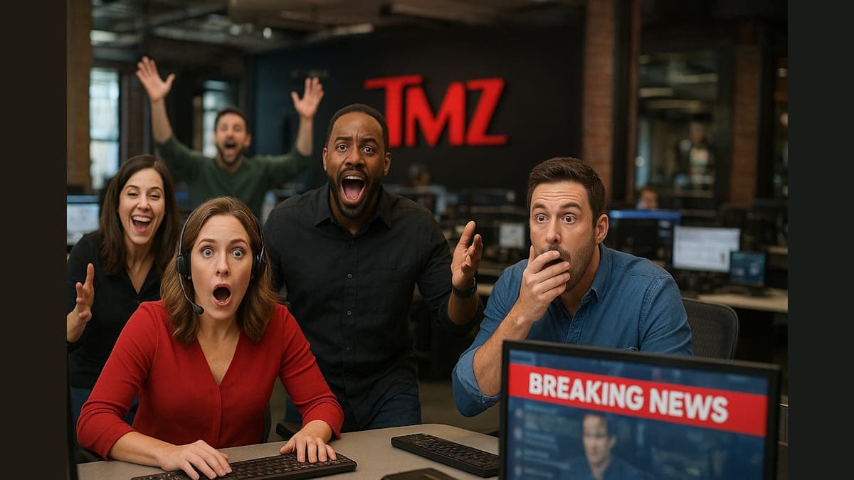 Step Inside TMZ's Wild Newsroom: Where News Meets Live Drama!