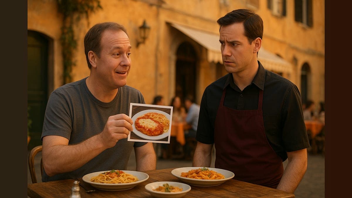 When Italian Waiters Meet American Menu Items: The Chicken Parmesan Chronicles