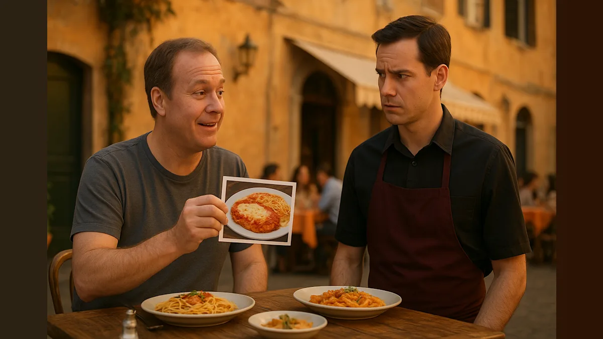 When Italian Waiters Meet American Menu Items: The Chicken Parmesan Chronicles