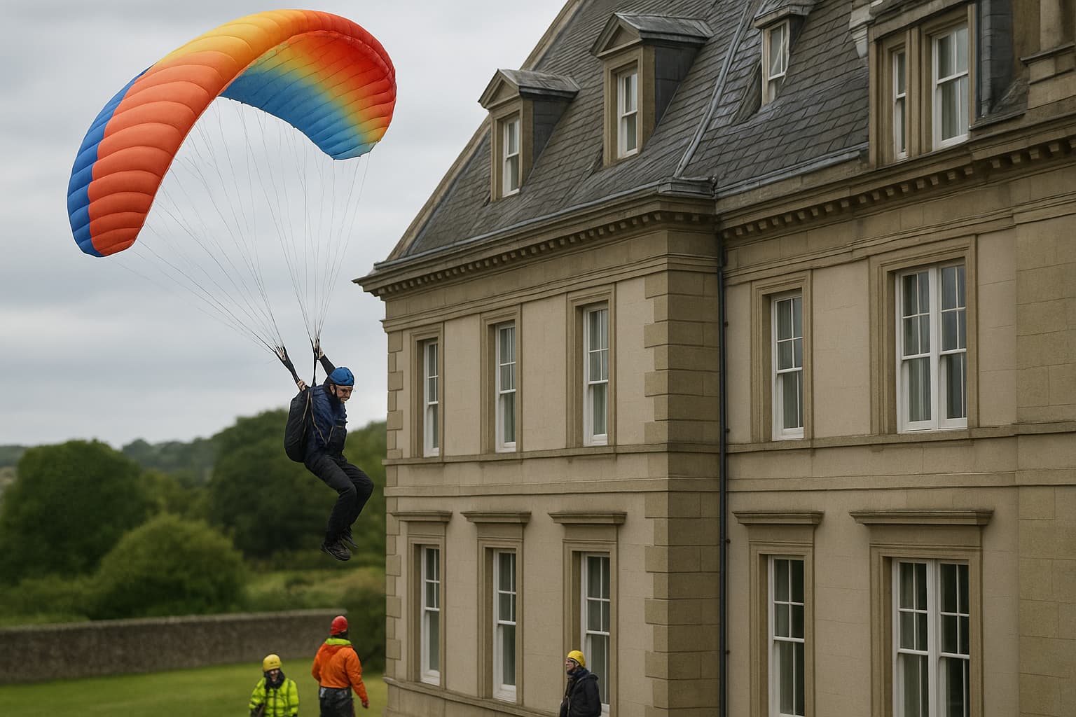 When Paragliding Goes Wrong: A Rooftop Landing You Won't Forget!