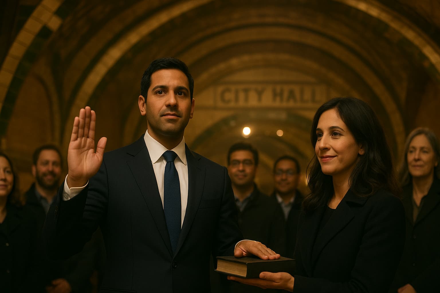 Midnight Oath: NYC's New Mayor Sworn In at Historic Subway Station