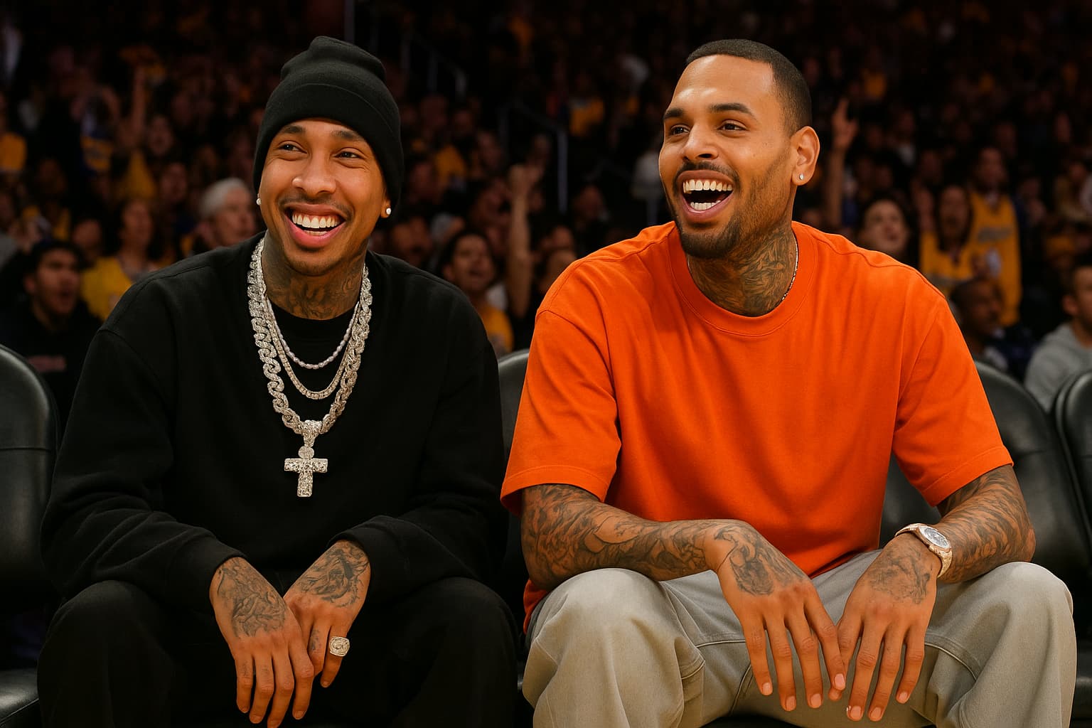 Tyga and Chris Brown's Lakers Game: A Fashion Face-Off You Can't Miss!