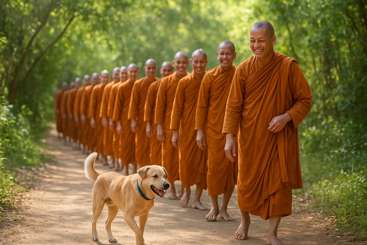 Paws & Peace: Meet Aloka, the Dog Leading Monks on a 2,300-Mile Journey!
