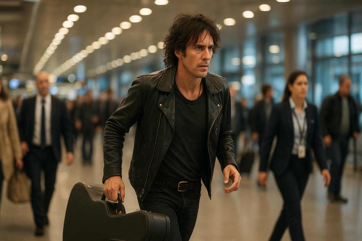 Rock Star on the Run: Who Was Hurrying Through the Airport?