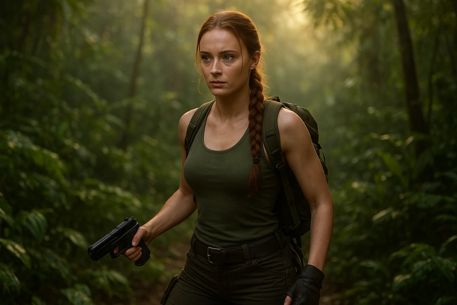 Sophie Turner Takes the Helm as Lara Croft—First Look at the New Tomb Raider!