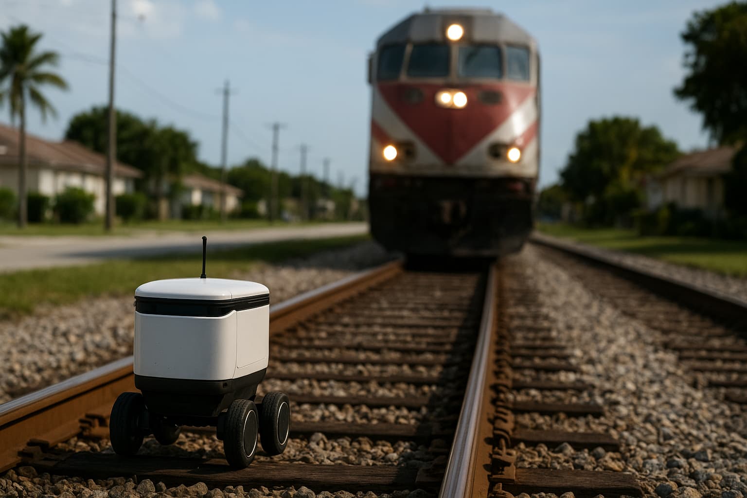 When Delivery Robots Face Trains: A High-Speed Showdown in Florida!